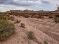 a dry, rocky terrain is seen in this image and the dirt is rough and sandy