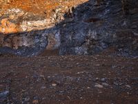 Rugged Rock Wall with a Mars-like Surface