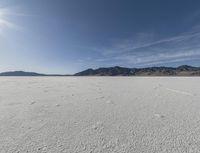 a person is running across the desert area while holding a frisbee in hand