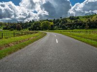 Rural Asia: Straight Road Amidst Lush Greenery