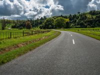 Rural Asia: Straight Road Amidst Lush Greenery