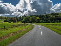 Rural Asia: Straight Road Amidst Lush Greenery