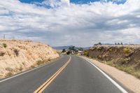 Rural California Landscape: Yellow Asphalt Road