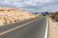 Rural California Landscape: Yellow Asphalt Road