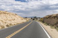 Rural California Landscape: Yellow Asphalt Road