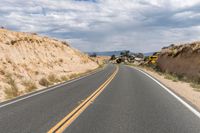 Rural California Landscape: Yellow Asphalt Road