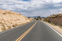 Rural California Landscape: Yellow Asphalt Road