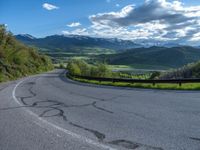 Road in Rural Colorado: Curving through the Picturesque Landscape with Pikes Peak