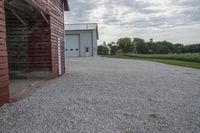 Rural Farmhouse in Iowa Under a Grey Sky