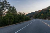 Rural Landscape at Dawn: A Straight Road Ahead