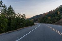 Rural Landscape at Dawn: A Straight Road Ahead