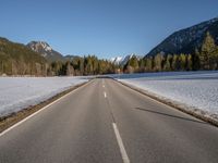 Snowy Road in Germany: A Rural Landscape