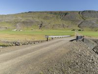 Rural Landscape with Mountain and Road in Iceland