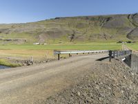 Rural Landscape with Mountain and Road in Iceland