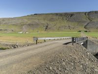 Rural Landscape with Mountain and Road in Iceland