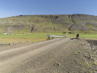 Rural Landscape with Mountain and Road in Iceland