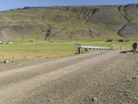 Rural Landscape with Mountain and Road in Iceland