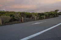 the asphalt is grey and a white line is in between two lines that indicate where to cross