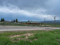 Rural Landscape in Utah: Road Cutting Through Fields