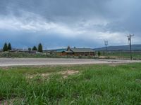 Rural Landscape in Utah: Road Cutting Through Fields