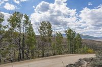 Rural Mountain Road: A Daytime Landscape View
