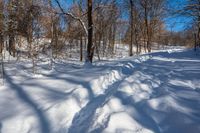 Snow Covered Road in Rural Ontario, Canada on a Clear Sky Day