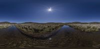 an image of an image of a sunny day in the desert from two fish - eye lenses