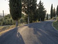 Rural Road in Tuscany: Asphalt Amidst Beautiful Landscape