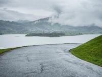 Rural Road in Autumn Landscape: Overlooking the Loch