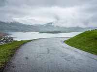 Rural Road in Autumn Landscape: Overlooking the Loch
