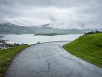 Rural Road in Autumn Landscape: Overlooking the Loch