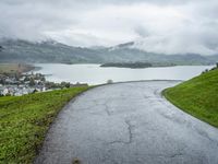 Rural Road in Autumn Landscape: Overlooking the Loch