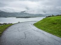 Rural Road in Autumn Landscape: Overlooking the Loch