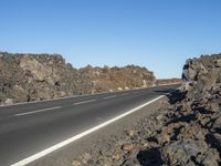 Rural Road in Europe: Clear Sky and Low Mountain