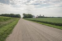 Rural Road in Iowa: Fields and Clouds