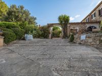 Rural Road in Majorca, Spain: Farms and Houses