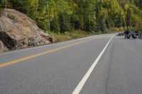 Rural Road in Ontario, Canada with Vegetation and Armco Barrier