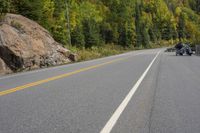 Rural Road in Ontario, Canada with Vegetation and Armco Barrier