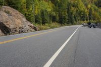 Rural Road in Ontario, Canada with Vegetation and Armco Barrier