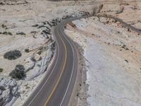 Rural Road in Utah's Head of the Rocks: An Aerial View