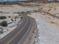 Rural Road in Utah's Head of the Rocks: An Aerial View