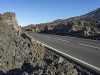 Rural Road with Volcanic Landscape in Tenerife, Spain