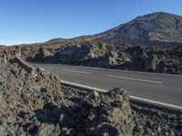 Rural Road with Volcanic Landscape in Tenerife, Spain