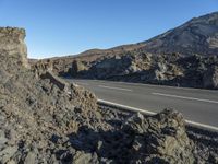 Rural Road with Volcanic Landscape in Tenerife, Spain