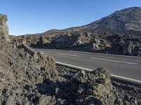 Rural Road with Volcanic Landscape in Tenerife, Spain