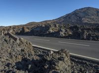 Rural Road with Volcanic Landscape in Tenerife, Spain