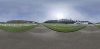 the 360 - view panoramic camera shows the view of an area in between two lanes