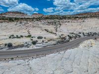 Aerial View of Rural Utah: Road and Landscape