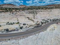 Aerial View of Rural Utah: Road and Landscape