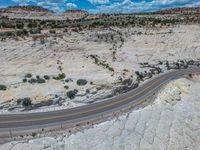 Aerial View of Rural Utah: Road and Landscape